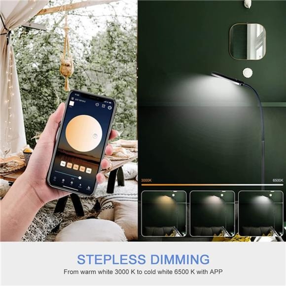 Smart LED Floor Lamp, Standing Lamp Compatible with Alexa Google Home, App RC - Picture 4 of 5